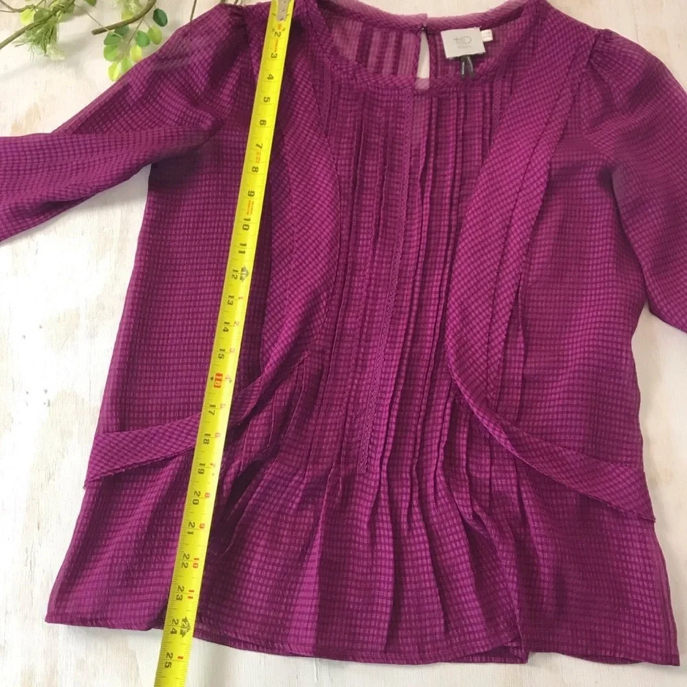 Anthro HD in Paris Purple sheer work tunic size 6 - Picture 8 of 8